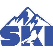 Ski Kayak Sticker 17X17 cm Mavi