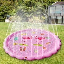 Mediterian Pembe Su Oyun Matı ve Fıskiyeli Havuz, Kaydırak, 170 cm, 1+ Yaş