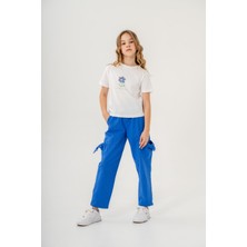 Kız Çocuk Pamuklu T-Shirt Keten Pantalonlu Yazlık Takım 6-9 Yaş
