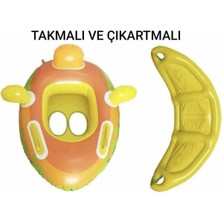 Mediterian Renkli Dinozor Bebek Yüzme Simidi, 1-4 Yaş, Takmalı ve Çıkartmalı, Güvenli Deniz Simidi