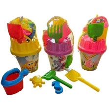 Mediterian Büyük Boy Kum Kova ve Seti, Plaj Eğlencesi İçin Renkli, 3-4 Yaş Kız Çocuklar İçin