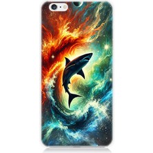 Apple iPhone 6 Plus Uyumlu Ateşle Dans Eden Köpekbalığı  Desenli Silikon Kılıf