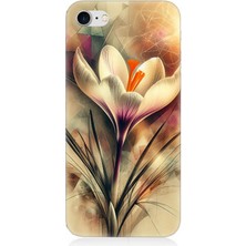 Apple iPhone 8 Uyumlu Soyut Çiçek Fırça Darbesi  Desenli Silikon Kılıf