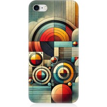 Apple iPhone 8 Uyumlu Soyut Geometrik Renk Dalgası  Desenli Silikon Kılıf
