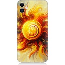 Apple iPhone 12 Uyumlu Alev Girdabında Güneş Patlaması  Desenli Silikon Kılıf