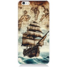 Apple iPhone 6 Uyumlu Haritada Yelkenli Macera  Desenli Silikon Kılıf