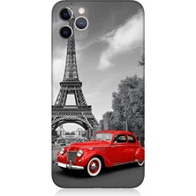 Apple iPhone 11 Pro Uyumlu Eyfel’in Yanında Klasik Araba  Desenli Silikon Kılıf