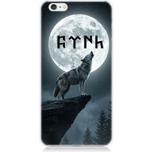 Apple iPhone 6 Uyumlu Ay Altında Kurt Ulusu  Desenli Silikon Kılıf