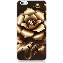 Apple iPhone 6 Uyumlu Altın Işıklı Zarif Çiçek  Desenli Silikon Kılıf