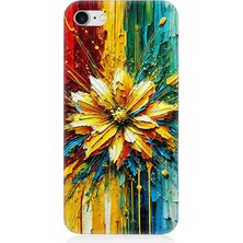 Apple iPhone 7 Uyumlu Patlayan Renkli Çiçek Fırçası  Desenli Silikon Kılıf
