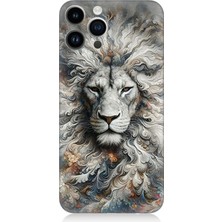 Apple iPhone 13 Pro Max Uyumlu Aslan Asaletin Sessiz Gücü  Desenli Silikon Kılıf