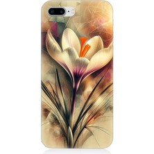 Apple iPhone 8 Plus Uyumlu Soyut Çiçek Fırça Darbesi  Desenli Silikon Kılıf