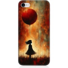 Apple iPhone 8 Uyumlu Balonlu Küçük Kız  Desenli Silikon Kılıf