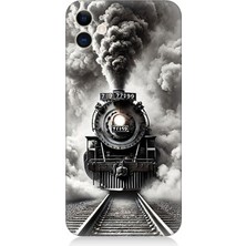 Apple iPhone 12 Mini Uyumlu Buharlı Trenin Güç Yolu  Desenli Silikon Kılıf