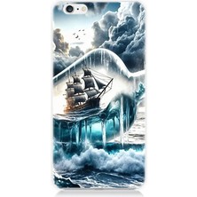 Apple iPhone 6 Uyumlu Fırtınada Gemi Patlaması  Desenli Silikon Kılıf