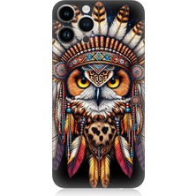 Apple iPhone 13 Pro Uyumlu Kabile Baykuşunun Bilgeliği  Desenli Silikon Kılıf