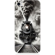 Apple iPhone 8 Uyumlu Buharlı Trenin Güç Yolu  Desenli Silikon Kılıf