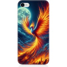 Apple iPhone 8 Uyumlu Ateşle Dans Eden Anka  Desenli Silikon Kılıf
