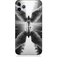 Apple iPhone 11 Pro Max Uyumlu Işıkta Kanatlanan Melek  Desenli Silikon Kılıf
