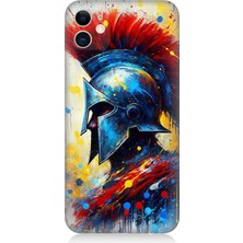 Apple iPhone 11 Uyumlu Kızıl Miğferli Savaşçı  Desenli Silikon Kılıf