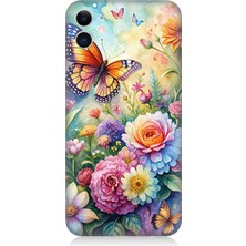 Apple iPhone 11 Uyumlu Çiçeklerle Dans Eden Kelebek  Desenli Silikon Kılıf