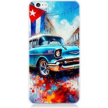Apple iPhone 6 Uyumlu Küba Renklerinde Klasik Araba  Desenli Silikon Kılıf