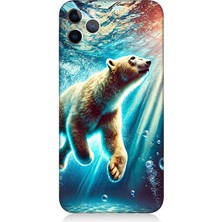 Apple iPhone 11 Pro Uyumlu Suda Dans Eden Ayı  Desenli Silikon Kılıf