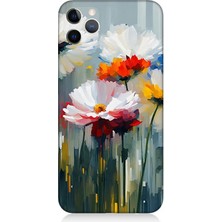 Apple iPhone 11 Pro Uyumlu Soyut Çiçek Dokunuşları  Desenli Silikon Kılıf