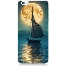 Apple iPhone 6 Uyumlu Dolunayla Sessiz Gidiş  Desenli Silikon Kılıf