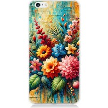 Apple iPhone 6 Plus Uyumlu Soyut Dokunuşta Bahar Buketi  Desenli Silikon Kılıf