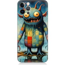 Apple iPhone 12 Pro Max Uyumlu Tuhaf Canavar Gülümsemesi  Desenli Silikon Kılıf