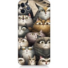 Apple iPhone 11 Pro Uyumlu Meraklı Gözlü Kediler  Desenli Silikon Kılıf