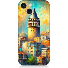 Apple iPhone 15 Uyumlu Galata’da Renkli Işıklar  Desenli Silikon Kılıf
