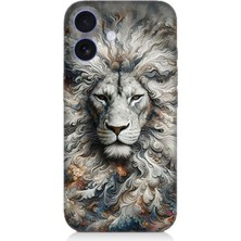 Apple iPhone 16 Uyumlu Aslan Asaletin Sessiz Gücü  Desenli Silikon Kılıf