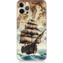 Apple iPhone 12 Pro Max Uyumlu Haritada Yelkenli Macera  Desenli Silikon Kılıf
