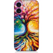 Apple iPhone 16 Uyumlu Kökten Renkli Ağaç Büyüsü  Desenli Silikon Kılıf