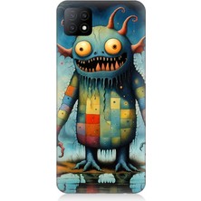 Oppo A53 Uyumlu Tuhaf Canavar Gülümsemesi  Desenli Silikon Kılıf