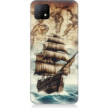 Oppo A53 Uyumlu Haritada Yelkenli Macera  Desenli Silikon Kılıf