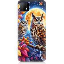 Oppo A53 Uyumlu Dallarda Bilge Baykuşlar  Desenli Silikon Kılıf