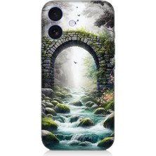 Apple iPhone 16 Plus Uyumlu Sisli Taş Köprü Geçidi  Desenli Silikon Kılıf