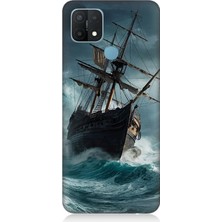 Oppo A15 Uyumlu Fırtınada Eski Gemi  Desenli Silikon Kılıf