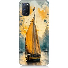 Oppo A92 Uyumlu Rüzgârla Dans Eden Yelkenli  Desenli Silikon Kılıf