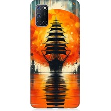 Oppo A72 Uyumlu Gün Batımında Yelkenli  Desenli Silikon Kılıf