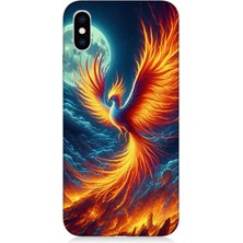 Apple iPhone x Uyumlu Ateşle Dans Eden Anka  Desenli Silikon Kılıf