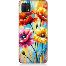 Oppo A15 Uyumlu Bahar Esintisinde Renkli Papatyalar  Desenli Silikon Kılıf