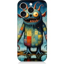 Apple iPhone 15 Pro Uyumlu Tuhaf Canavar Gülümsemesi  Desenli Silikon Kılıf