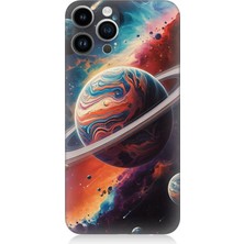 Apple iPhone 14 Pro Uyumlu Gezegenler Arasında Renkler  Desenli Silikon Kılıf