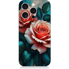 Apple iPhone 15 Pro Uyumlu Pastel Güllerin Dansı  Desenli Silikon Kılıf