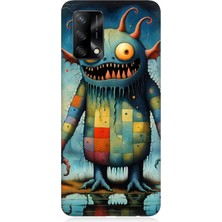 Oppo A74 Uyumlu Tuhaf Canavar Gülümsemesi  Desenli Silikon Kılıf