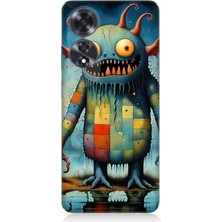 Oppo A60 Uyumlu Tuhaf Canavar Gülümsemesi  Desenli Silikon Kılıf